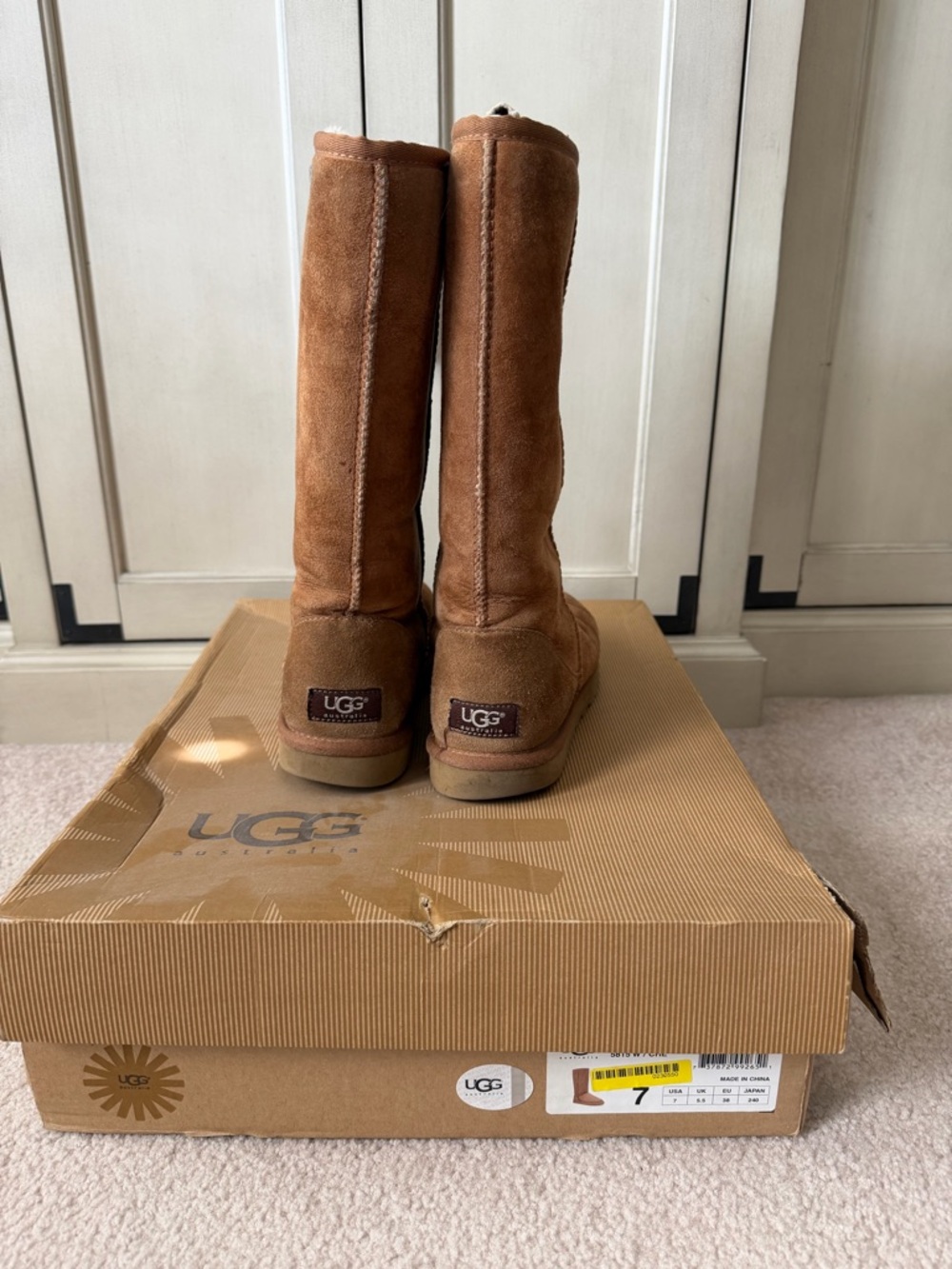 UGG Tall Suede Boots in Chestnut Brown